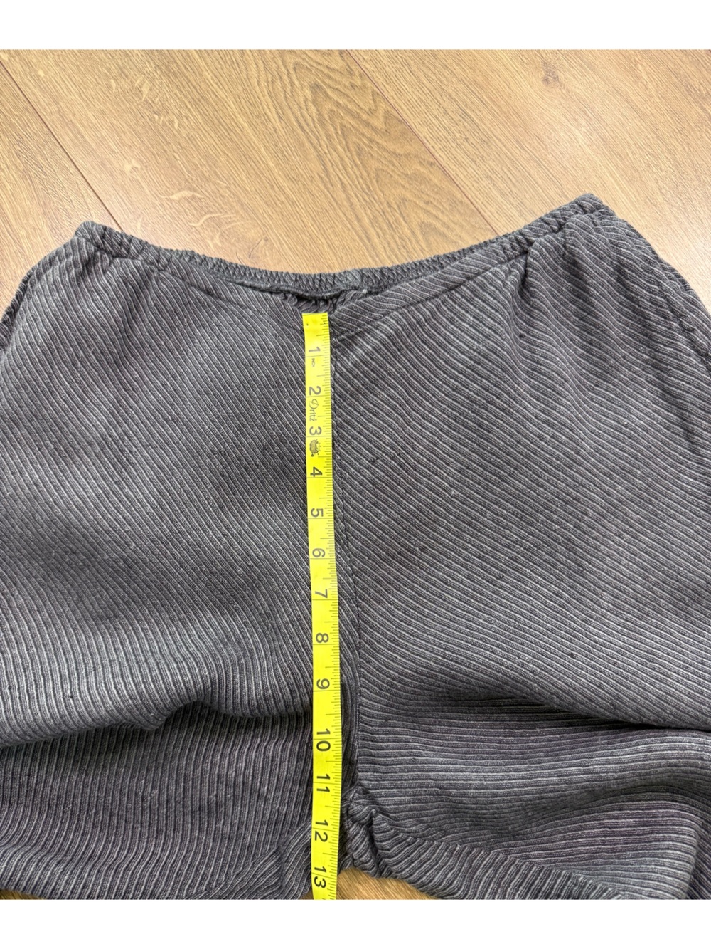 NWOT FLAX Gray 100% Linen Textured Diagonal Stripe Pull On Pants Size Small - Picture 9 of 11